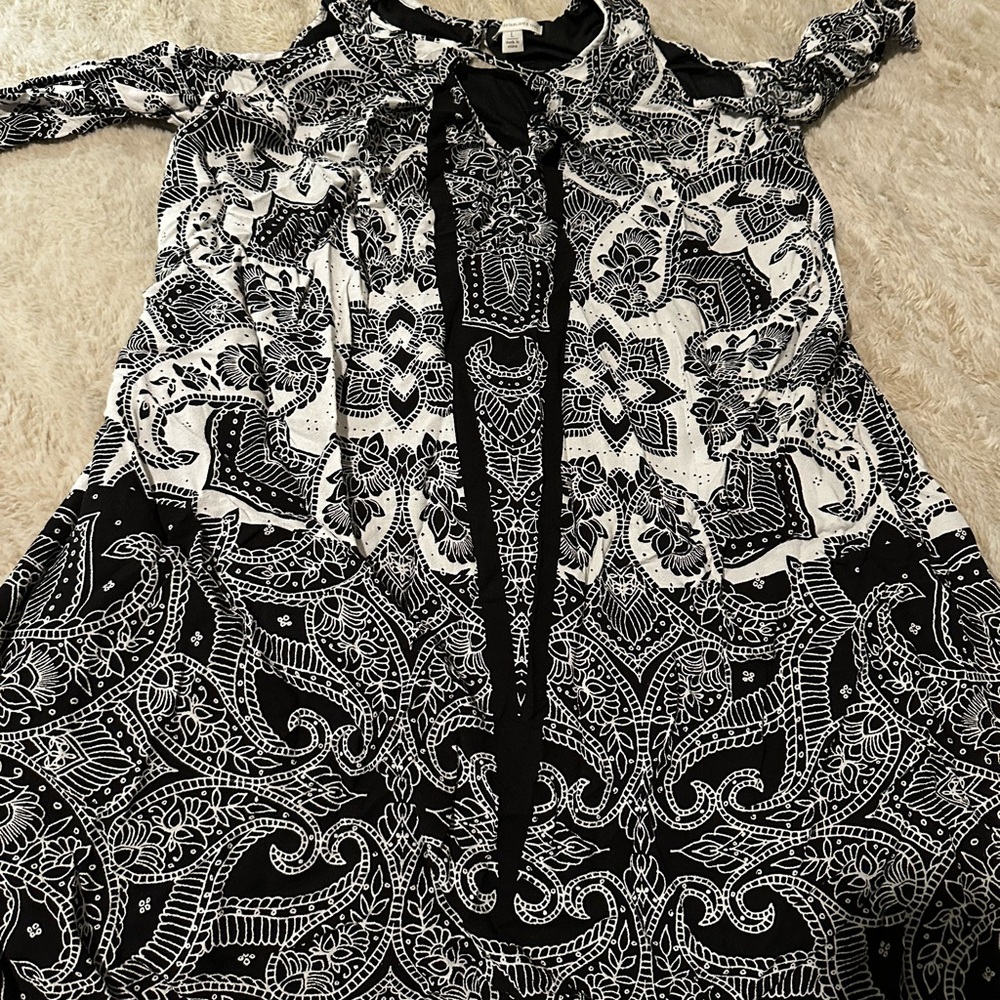 Black and White Patterned Dress